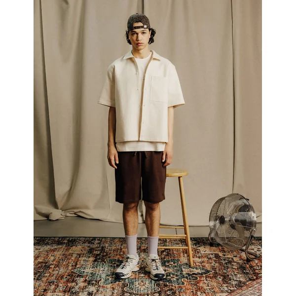 Chemise manches courtes texturée Naturel