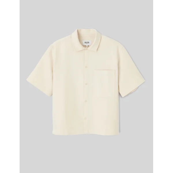 Chemise manches courtes texturée Naturel