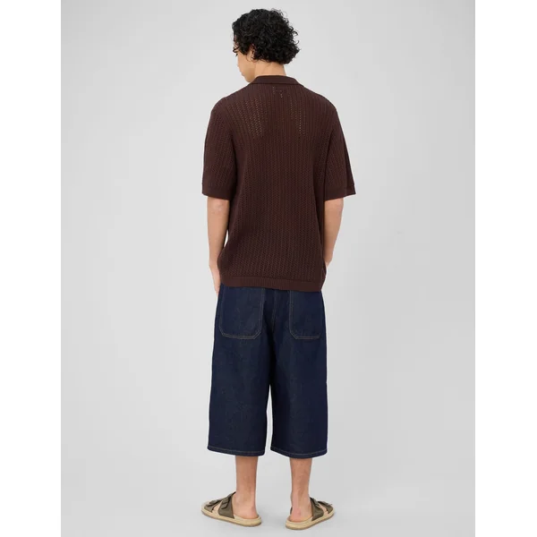 Chemise manches courtes tricot Marron foncée