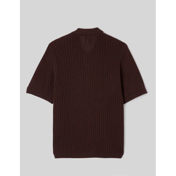 Chemise manches courtes tricot Marron foncée