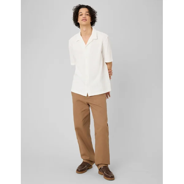 Chemise manches courtes unie Blanc écru