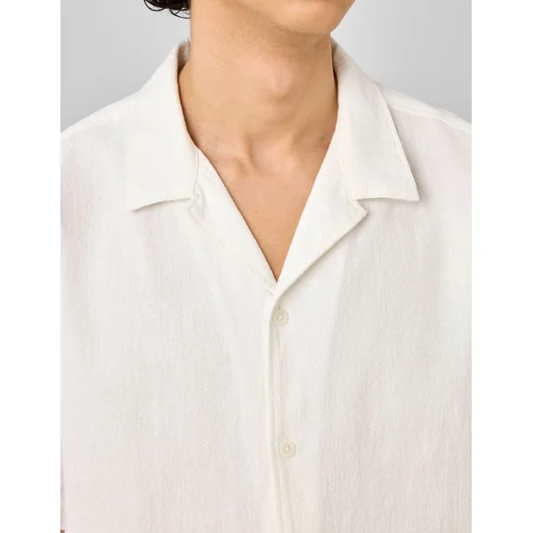 Chemise manches courtes unie Blanc écru