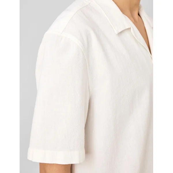 Chemise manches courtes unie Blanc écru