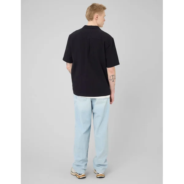 Chemise manches courtes unie Noir