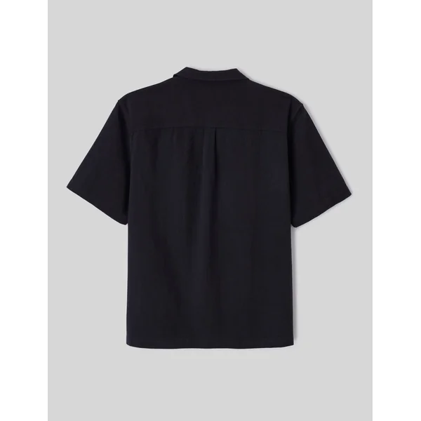 Chemise manches courtes unie Noir