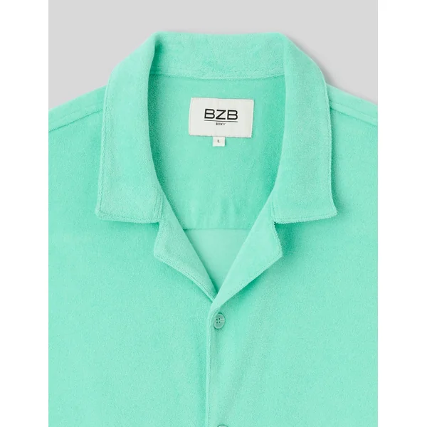 Chemise manches courtes éponge Vert d'eau