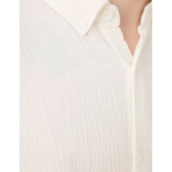 Chemise manches longues gaze de coton Blanc écru