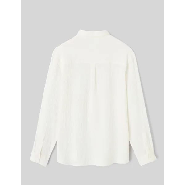 Chemise manches longues gaze de coton Blanc écru
