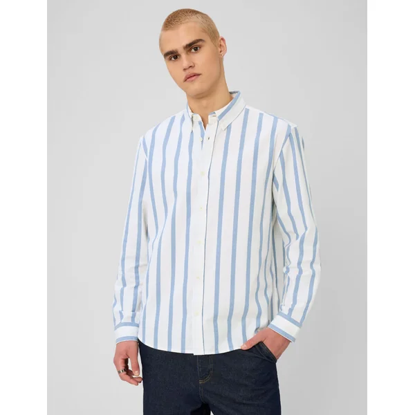 Chemise manches longues rayée Bleu moyen
