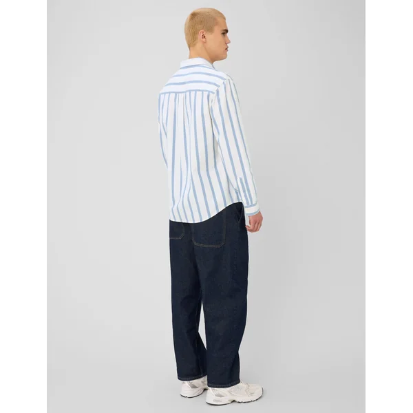 Chemise manches longues rayée Bleu moyen