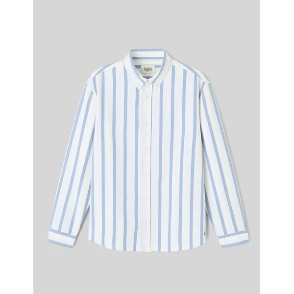Chemise manches longues rayée Bleu moyen