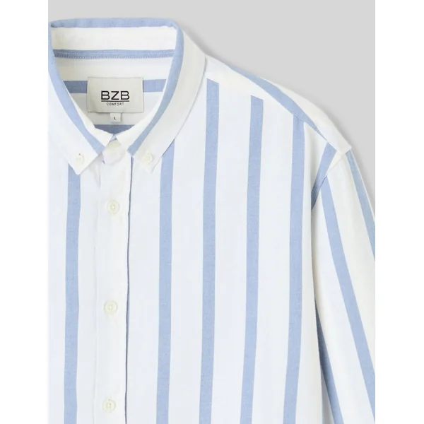 Chemise manches longues rayée Bleu moyen
