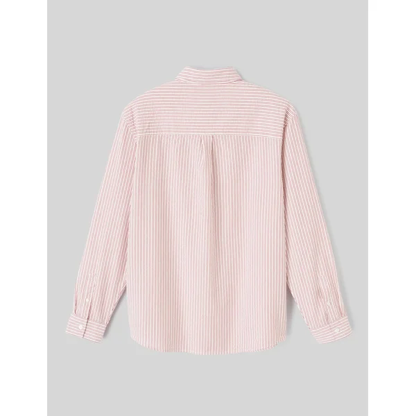 Chemise manches longues rayée Rouge
