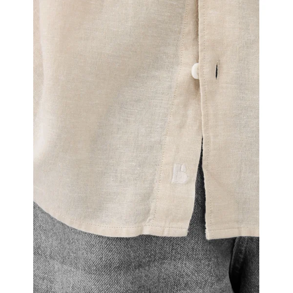 Chemise manches longues viscose lin Blanc cassé