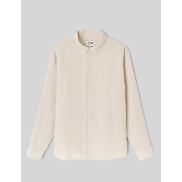 Chemise manches longues viscose lin Blanc cassé