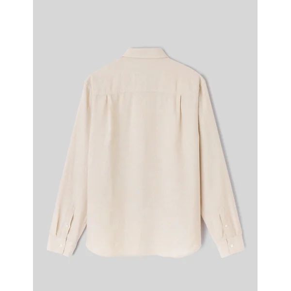 Chemise manches longues viscose lin Blanc cassé