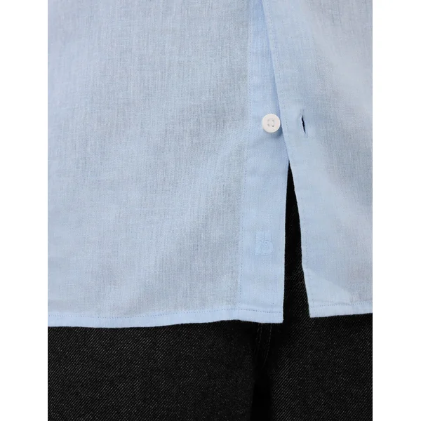 Chemise manches longues viscose lin Bleu clair