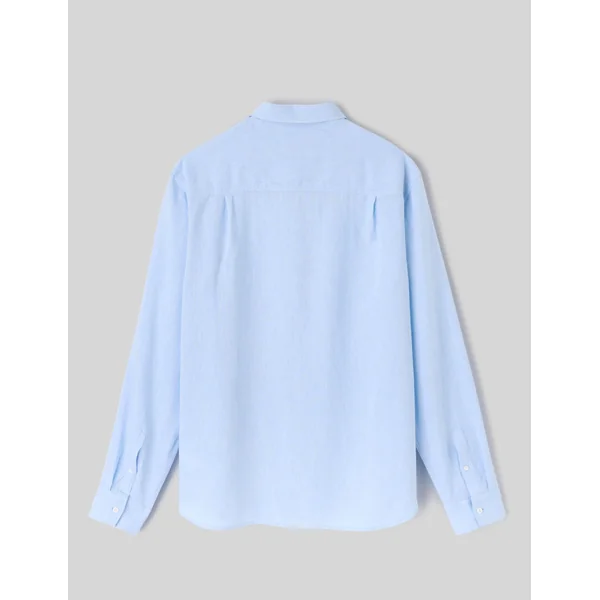 Chemise manches longues viscose lin Bleu clair