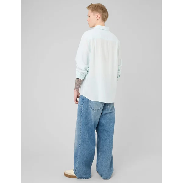 Chemise manches longues viscose lin Menthe