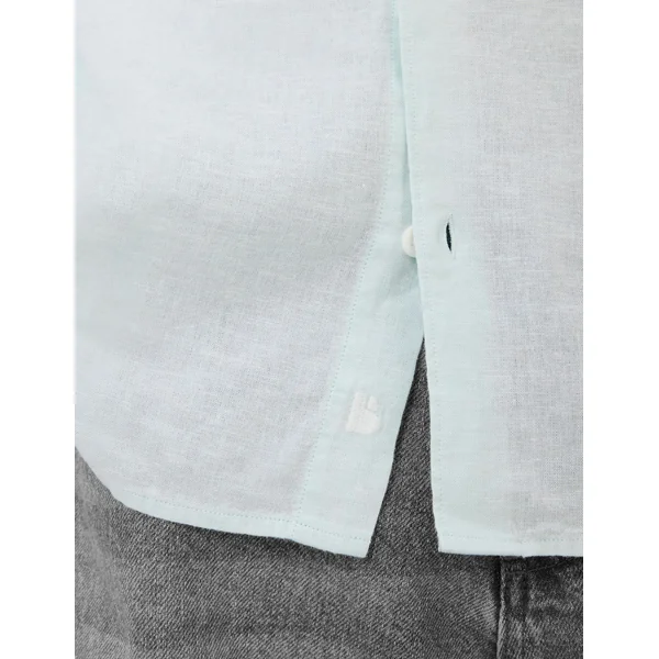 Chemise manches longues viscose lin Menthe