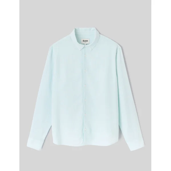 Chemise manches longues viscose lin Menthe