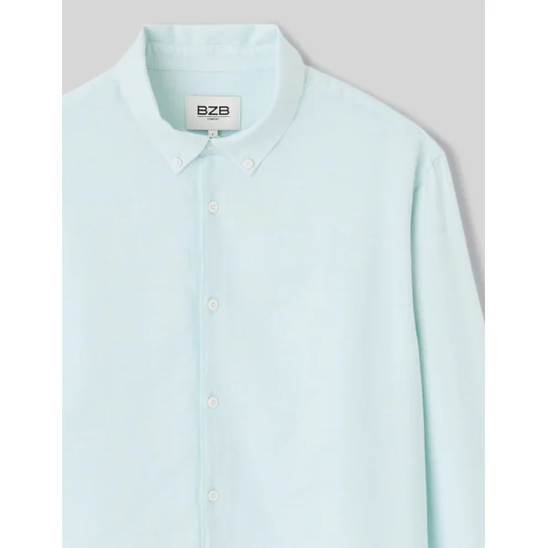Chemise manches longues viscose lin Menthe