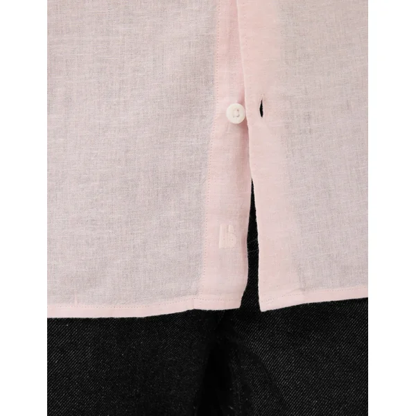 Chemise manches longues viscose lin Rose