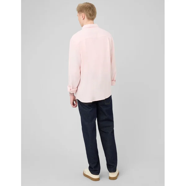 Chemise manches longues viscose lin Rose