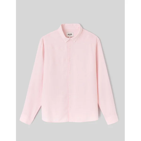 Chemise manches longues viscose lin Rose
