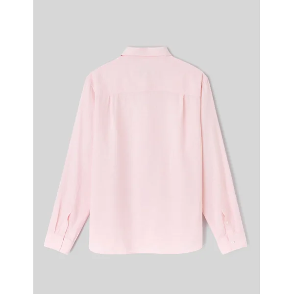 Chemise manches longues viscose lin Rose
