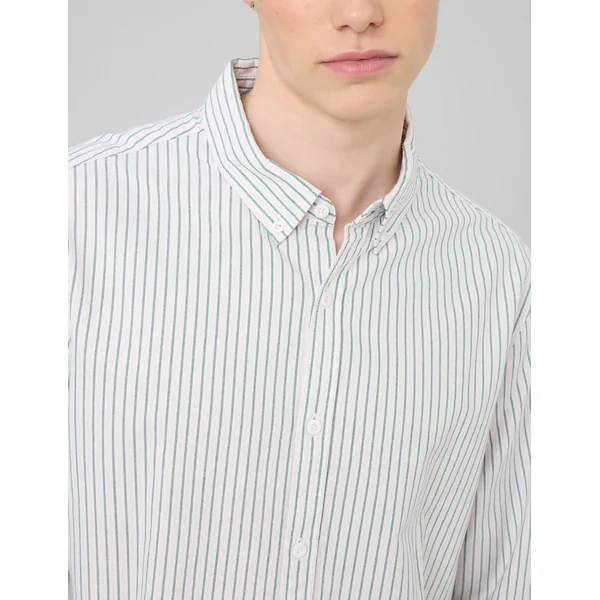 Chemise oxford rayée Blanc/ Ecru