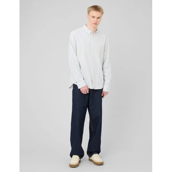 Chemise oxford rayée Blanc/ Ecru