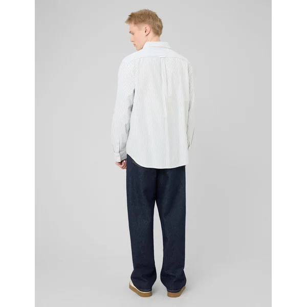 Chemise oxford rayée Blanc/ Ecru