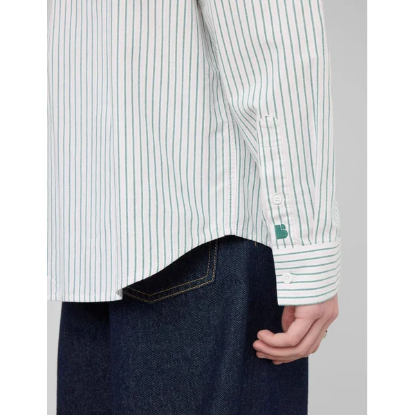 Chemise oxford rayée Blanc/ Ecru
