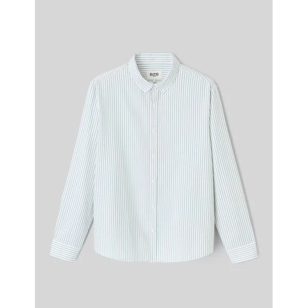 Chemise oxford rayée Blanc/ Ecru