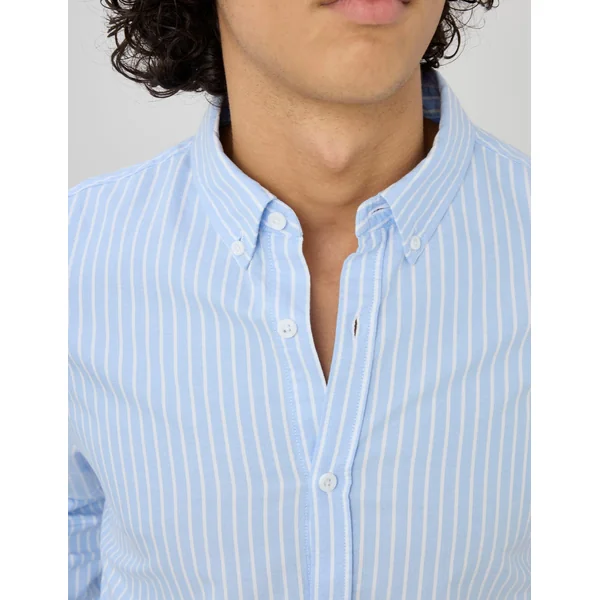Chemise oxford rayée Bleu clair