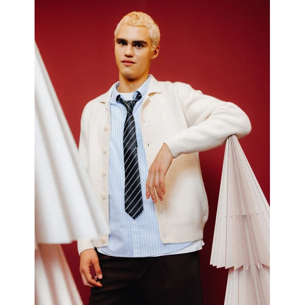 Chemise oxford rayée Bleu clair