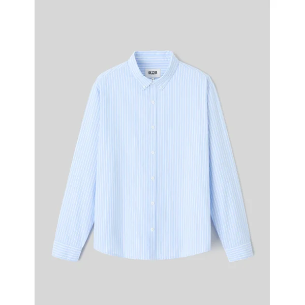 Chemise oxford rayée Bleu clair