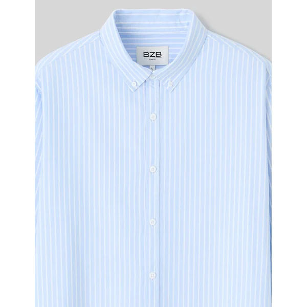 Chemise oxford rayée Bleu clair