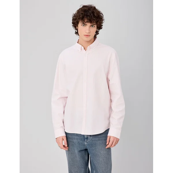 Chemise oxford rayée Rose