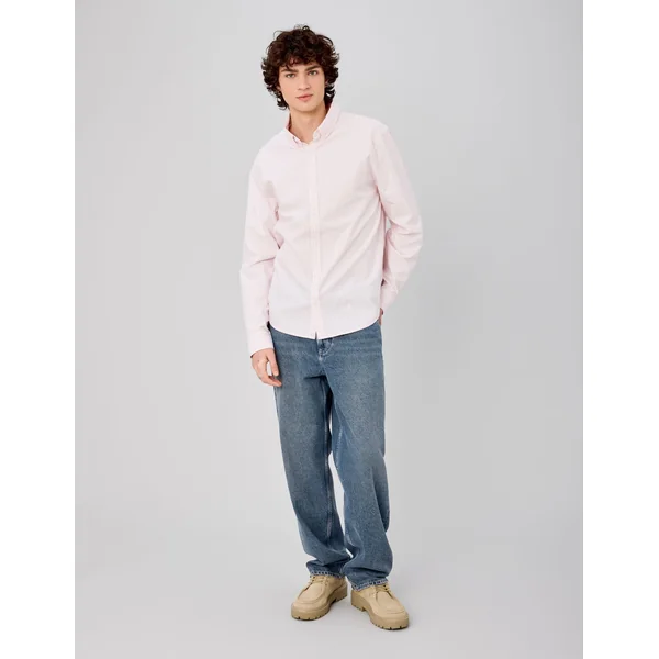 Chemise oxford rayée Rose
