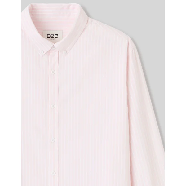 Chemise oxford rayée Rose