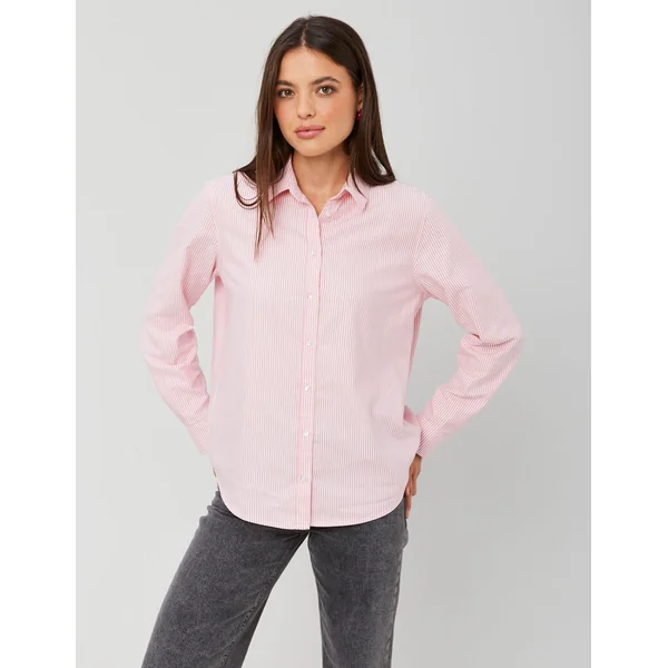 Chemise oxford rayée Rose