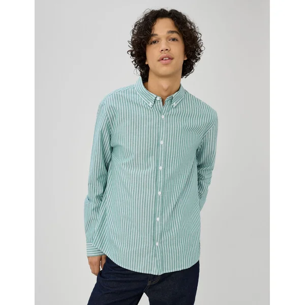 Chemise oxford rayée Vert