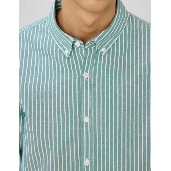 Chemise oxford rayée Vert