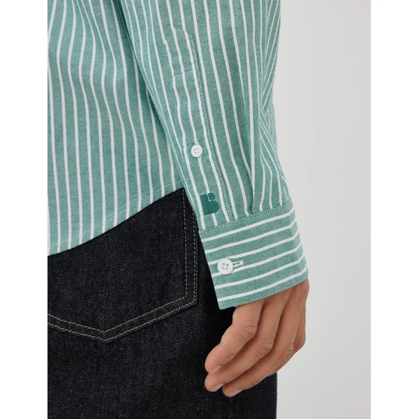Chemise oxford rayée Vert