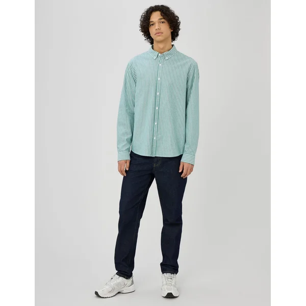 Chemise oxford rayée Vert