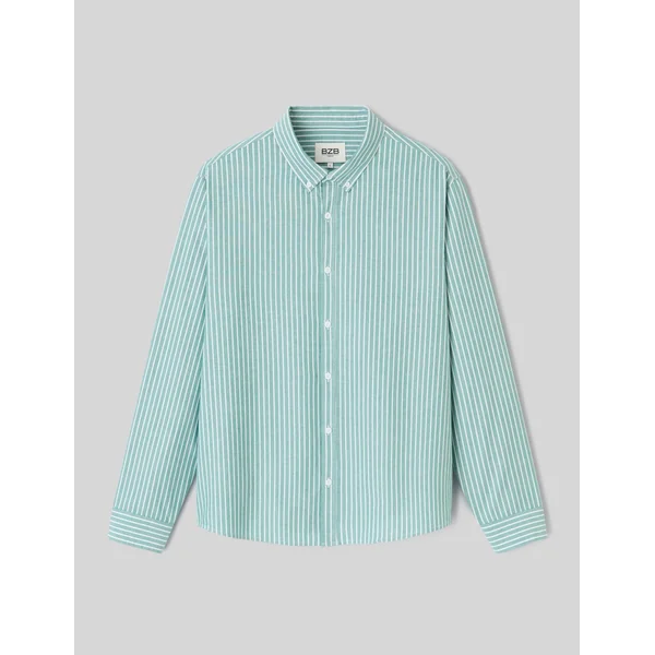 Chemise oxford rayée Vert