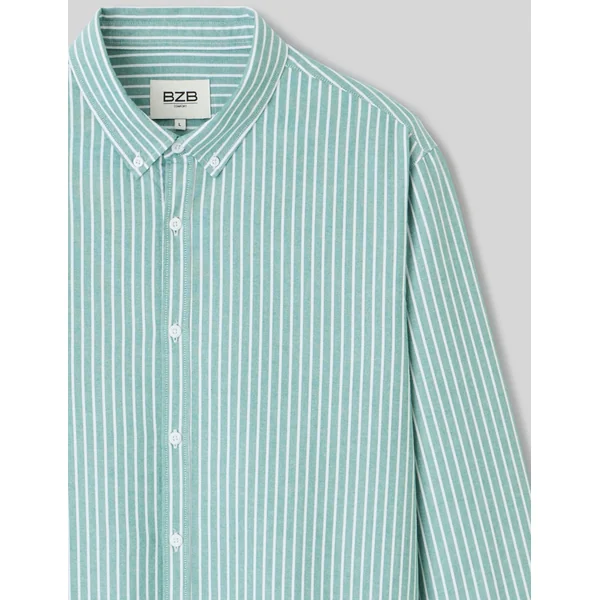 Chemise oxford rayée Vert