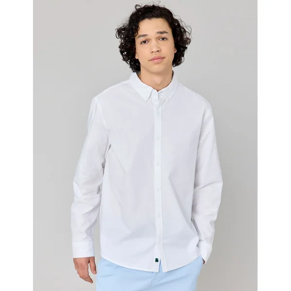 Chemise oxford unie Blanc